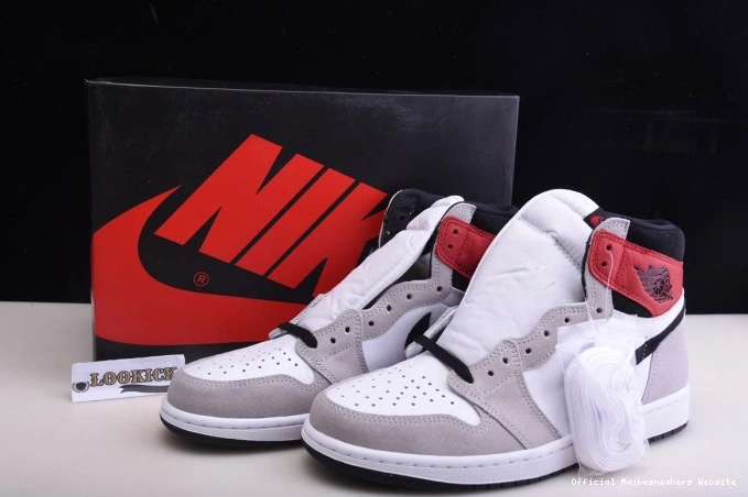 Official Maikesneakers OG Smoke 1 Jordan High 555088-126 Light Air Grey 0701